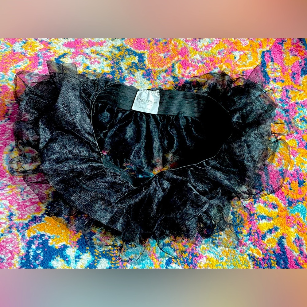 Black short tulle ballerina Tutu crinoline petticoat skirt goth fairy festivals